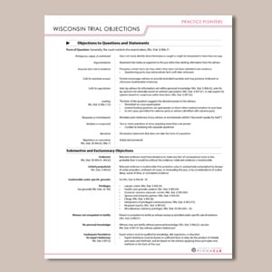 Wisconsin Trial Objections: Referral Card